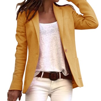 2023 Casual Slim Blazer Feminino Γυναικείες παλτό με ένα κουμπί επάνω Κοστούμι Office Lady Blazer Jacket Femme Open Stitch Streetwears