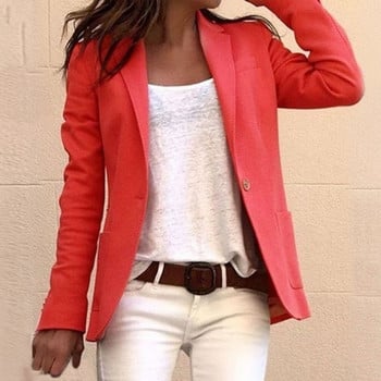 2023 Casual Slim Blazer Feminino Γυναικείες παλτό με ένα κουμπί επάνω Κοστούμι Office Lady Blazer Jacket Femme Open Stitch Streetwears