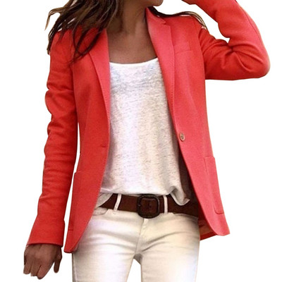 2023 Casual Slim Blazer Feminino Γυναικείες παλτό με ένα κουμπί επάνω Κοστούμι Office Lady Blazer Jacket Femme Open Stitch Streetwears