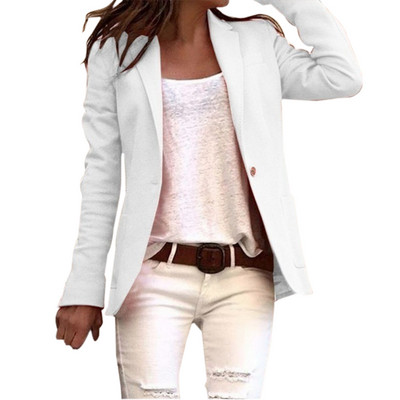 2023 Casual Slim Blazer Feminino Γυναικείες παλτό με ένα κουμπί επάνω Κοστούμι Office Lady Blazer Jacket Femme Open Stitch Streetwears