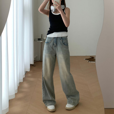 Y2k γυναικεία τζιν 2023 Trend Vintage ρούχα Μπλε τζιν Γυναικεία ψηλόμεση γυναικεία ρούχα Streetwear Τζιν παντελόνι Κορεατικής μόδας