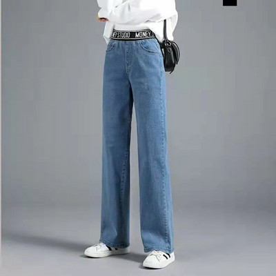 Κορεατική μόδα Φαρδύ παντελόνι με φαρδύ πόδι Casual Looes Ελαστικό ίσιο ψηλόμεσο τζιν παντελόνι Γυναικείο vintage παντελόνι παντελόνι 2023 Y2k