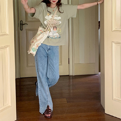 Y2k široke traperice Ženske ravne traperice visokog struka Ženska vintage odjeća 2022. Traper Ženske hlače Ulična Ženska odjeća