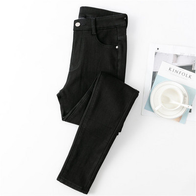 Ženske zimske traper hlače od flisa Skinny Keep Warm Plišane visoko rastezljive traperice Debele baršunaste pentil hlače Pune traperice Ženske