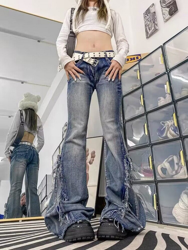 Ženske hlače Y2k Streetwear Ženske traperice Trend 2023 Newjeans Traper Korejska moda Vintage odjeća Traperice ravnih nogavica Baggy