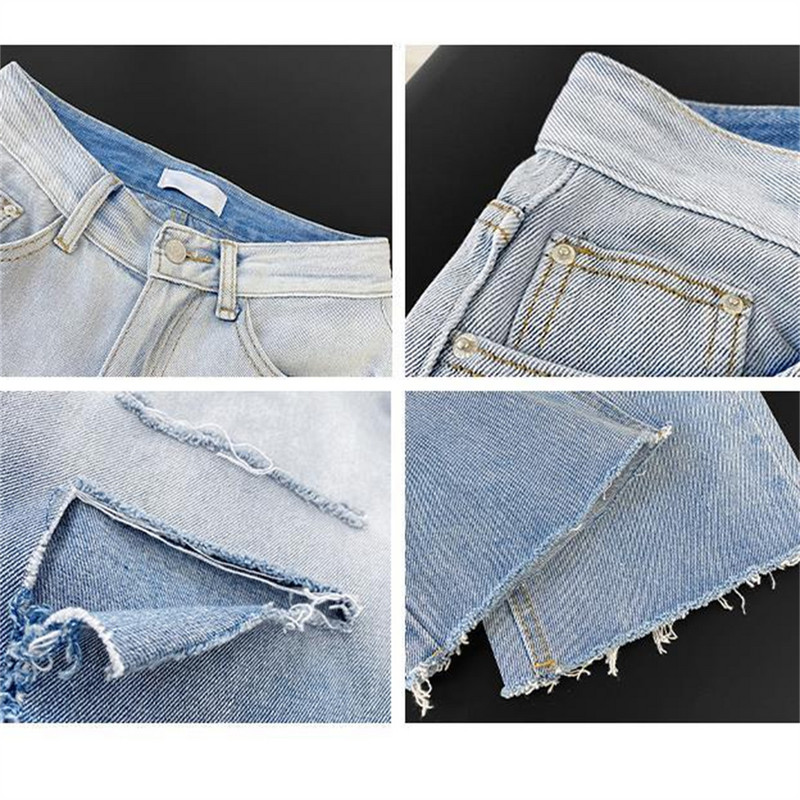 Ženske traperice Gradient traperice širokih nogavica za žene visokog struka Ženske hlače Plave ravne traperice široke traperice poderane ženske y2k traperice