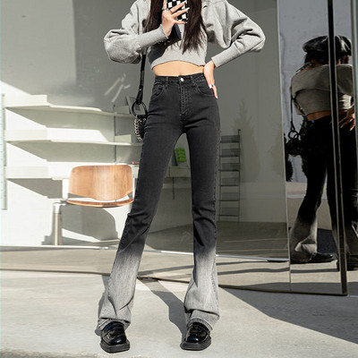 ZOENOVA Γυναικεία τζιν φαρδιά φαρδιά τζιν παντελόνι στο κάτω μέρος ίσιο ψηλόμεσο Stretch Urban γυναικείο παντελόνι Flare 2023 Fashion 6 Χρώμα