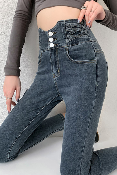 ZOENOVA Ψηλόμεσο Mom Jeans Γυναικεία Boyfriends Ίσιο ελαστικό Femme βαμβακερό λεπτό Vintage 2022 Παντελόνι τζιν Vaqueros Mujer