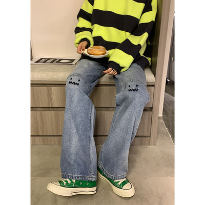 Ženske traperice veće veličine, ravne vrećaste modne hlače Harajuku, ležerne ženske traper hlače širokih nogavica