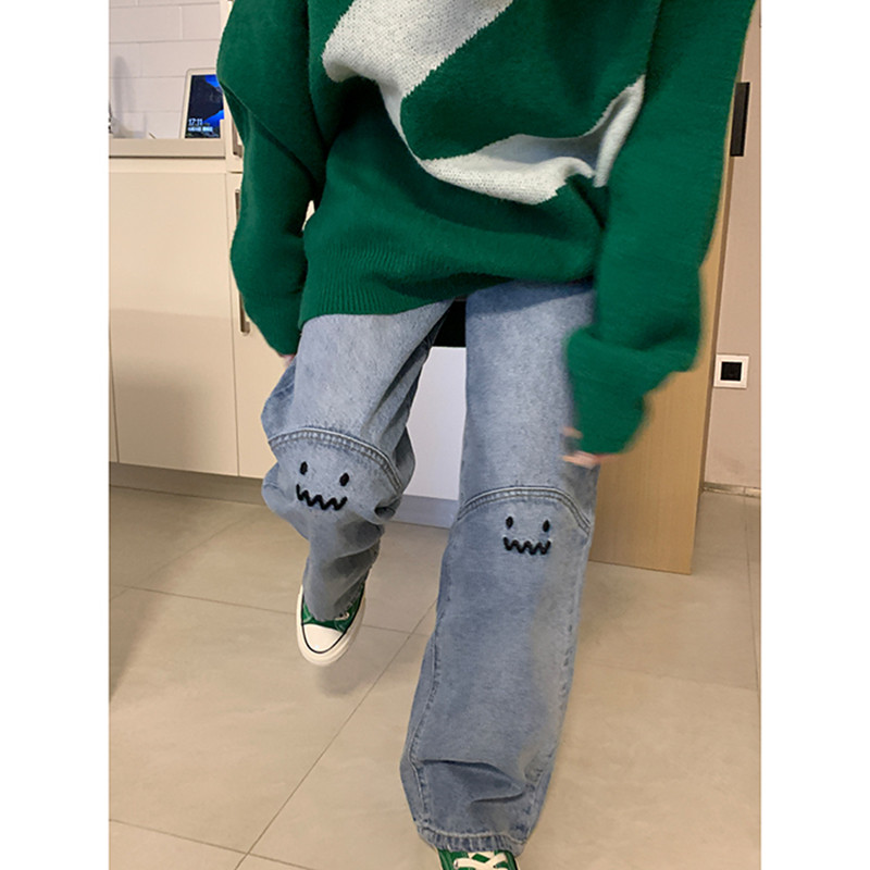 Ženske traperice veće veličine, ravne vrećaste modne hlače Harajuku, ležerne ženske traper hlače širokih nogavica