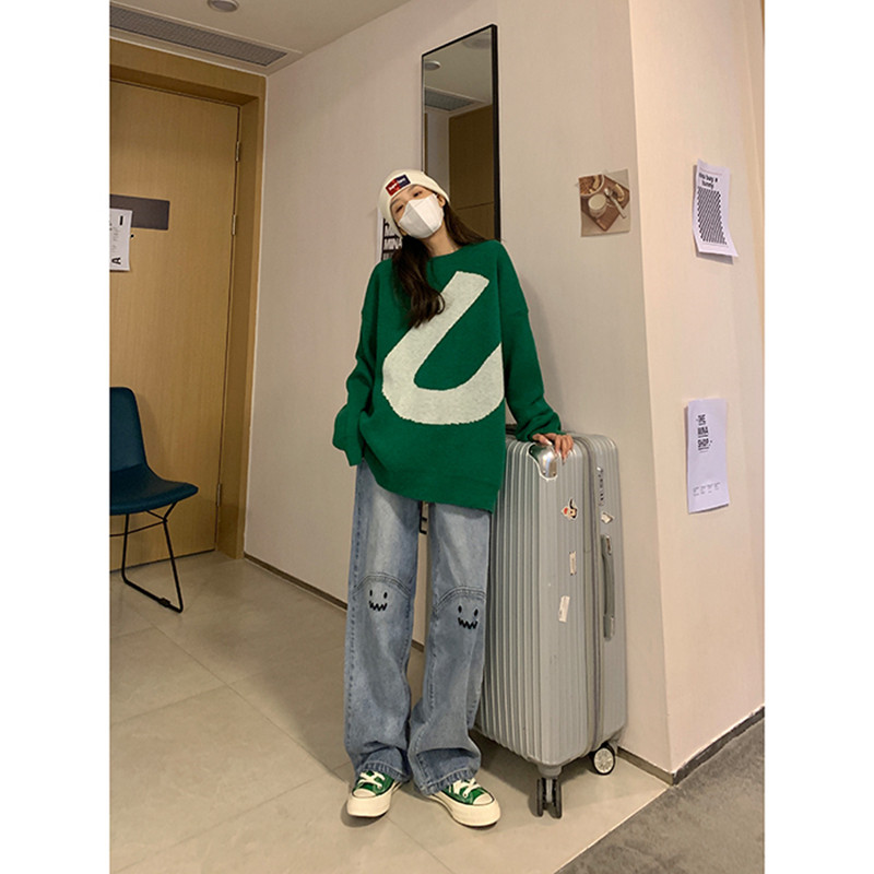 Ženske traperice veće veličine, ravne vrećaste modne hlače Harajuku, ležerne ženske traper hlače širokih nogavica