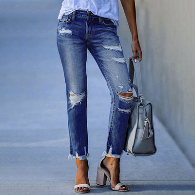 Νέο παντελόνι με μολύβι 2023 Ripped Slim Fit High Waist Vintage Streetwear Casual Fashion Stretch Μπλε Τζιν Γυναίκα