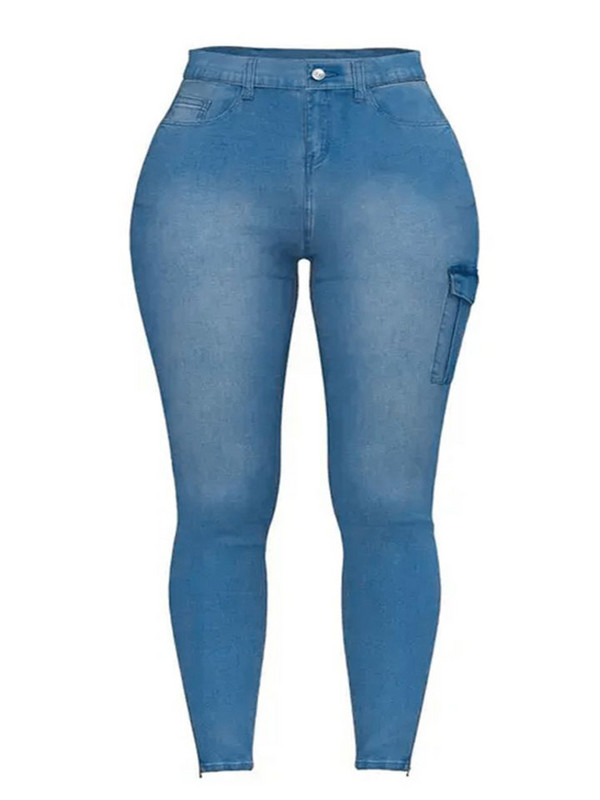 Moteriškas džinsas aukštu juosmeniu 2023 m. pavasaris vasara liesas Didelio dydžio juodas pieštukas Jean Kelnaitės Laisvalaikio vintažinės džinsinės kelnės su kišeniniu užtrauktuku