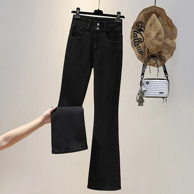 Kõrge vöökohaga heledad püksid Naiste Korea mood sobivad õhukesed püksid Boyfriend teksad Naistele Tänavarõivad Vintage kitsad teksad