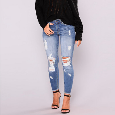 2023 Stretch γυναικεία τζιν σχισμένα Slim ψηλόμεση Vintage streetwear ελαστικό βαμβακερό γυναικείο παντελόνι τζιν παντελόνι