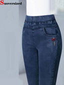 Casual ψηλόμεσο μέχρι τον αστράγαλο τζιν μολύβι μεγάλο μέγεθος 4xl Skinny τζιν παντελόνι Γυναικείο Strecth Vaqueros Νέο κολάν μόδας