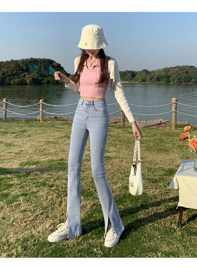 Φαρδύ τζιν Γυναικείο τζιν παντελόνι ψηλόμεσο για γυναικείο μπλε λευκό μαύρο ελαστικό κοκαλιάρικο κλασικό παντελόνι ελεύθερου χρόνου