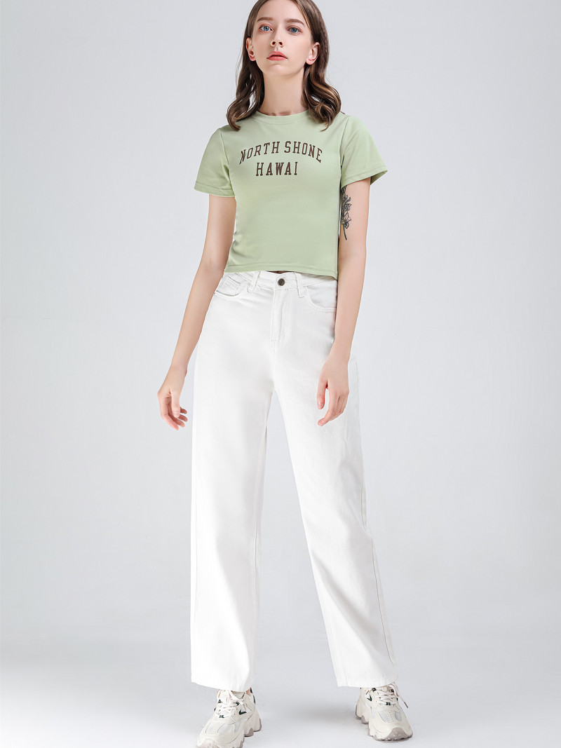 ZHISILAO Nove bijele traperice širokih nogavica Ženske vintage široke ravne traper hlače Ljeto 2022. Traperice visokog struka