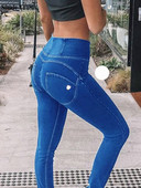 Magas derekú Push Up Farmer Női Utcai ruházat Skinny Farmer Nadrág Kék Stretch Spandex Ceruza Jeggings Tréningruha Spodnie Damskie