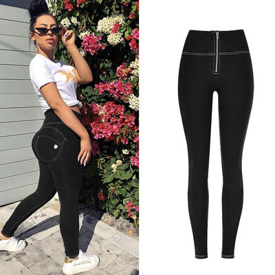Magas derekú Push Up Farmer Női Utcai ruházat Skinny Farmer Nadrág Kék Stretch Spandex Ceruza Jeggings Tréningruha Spodnie Damskie