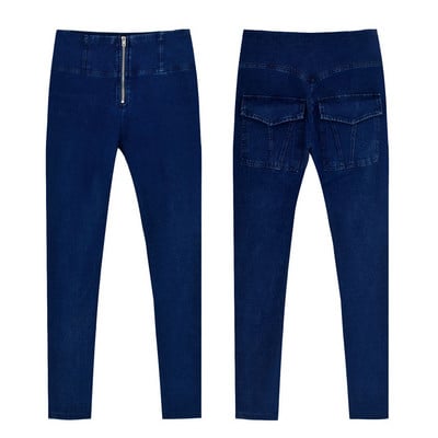 Magas derekú Push Up Farmer Női Utcai ruházat Skinny Farmer Nadrág Kék Stretch Spandex Ceruza Jeggings Tréningruha Spodnie Damskie