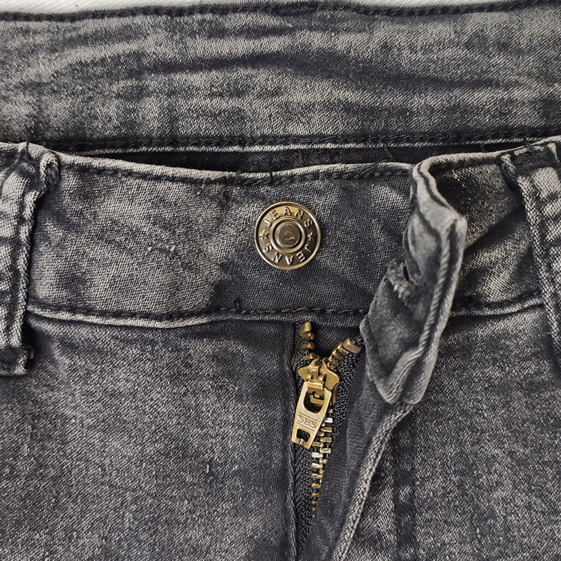 Ženske traperice visokog struka 2023. Proljeće Čipkasti šavovi Nove modne retro sive traperice Seksi uske hlače Pencil Hlače Rastezljive traperice za