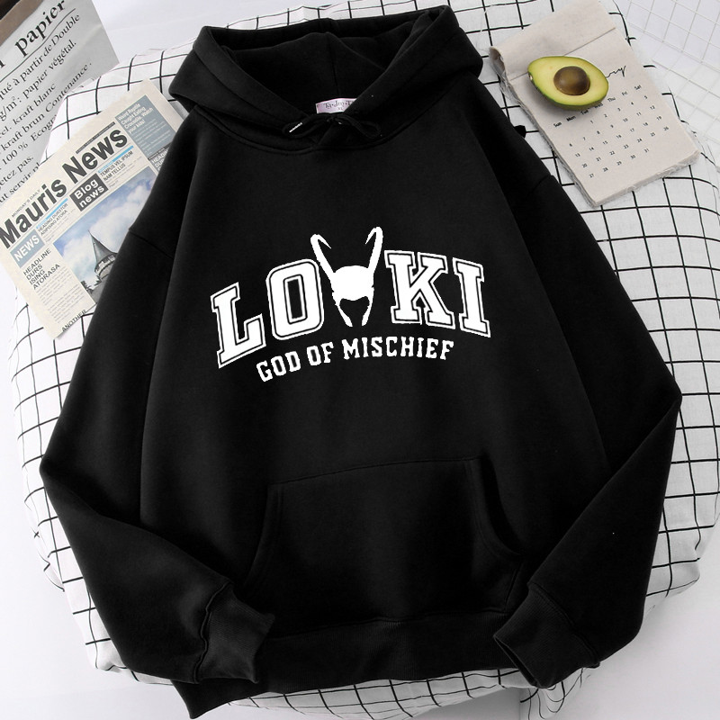Marvel Superhero Loki Anime Hoodie Γυναικεία Rocky Prank God Cartoon Hoodie Ανδρικά Unisex Casual Street Fashion Winter Hoodie