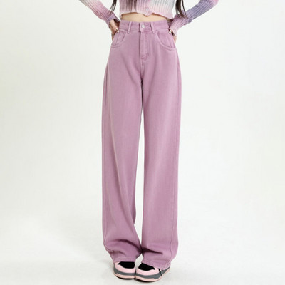 Ίσιο φαρδύ τζιν για γυναίκες Φαρδύ ολόσωμο τζιν παντελόνι ψηλόμεσο τζιν vintage κορεατική μόδα Y2K Streetwear