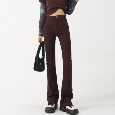 Traper hlače s visokim strukom Ženske ljetne uske uske traperice Ležerna vintage ulična odjeća Korejska Y2K modna plava