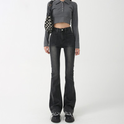 Traper hlače s visokim strukom Ženske ljetne uske uske traperice Ležerna vintage ulična odjeća Korejska Y2K modna plava