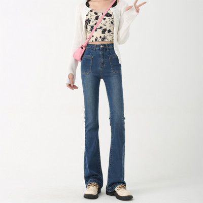 Traper hlače s visokim strukom Ženske ljetne uske uske traperice Ležerna vintage ulična odjeća Korejska Y2K modna plava