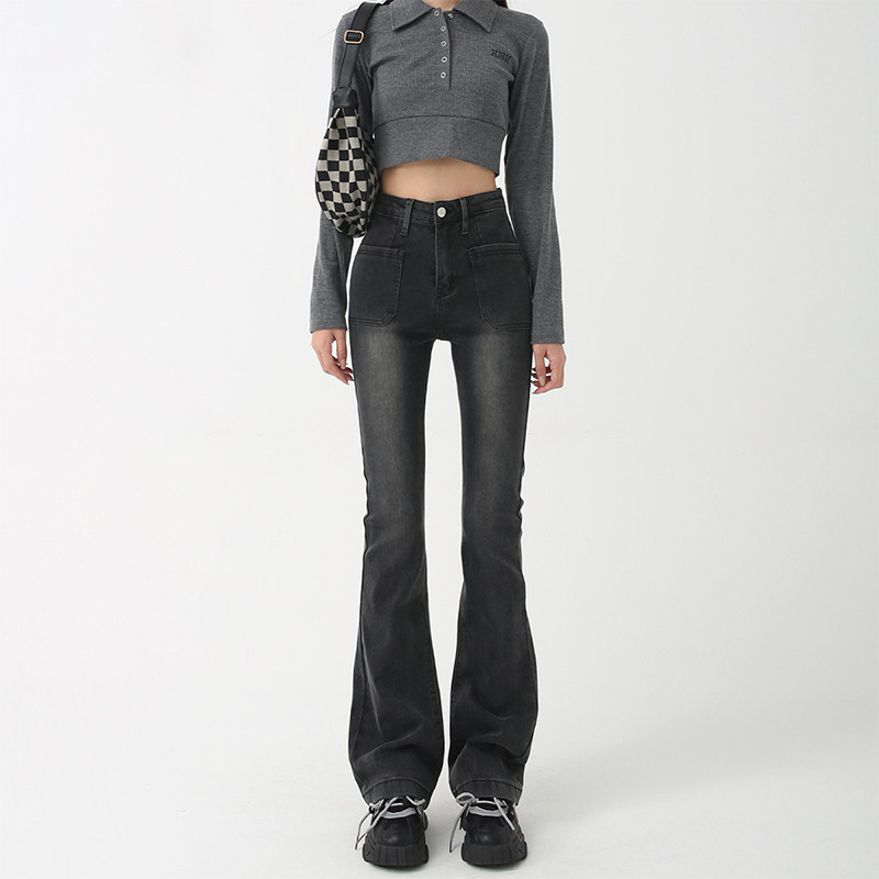 Traper hlače s visokim strukom Ženske ljetne uske uske traperice Ležerna vintage ulična odjeća Korejska Y2K modna plava