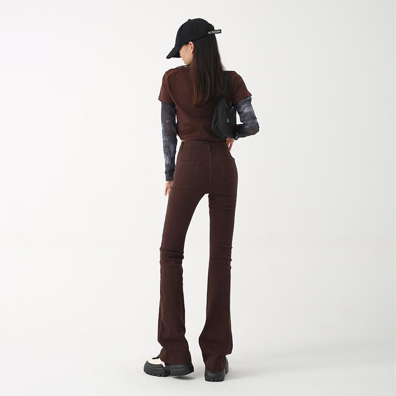 Traper hlače s visokim strukom Ženske ljetne uske uske traperice Ležerna vintage ulična odjeća Korejska Y2K modna plava