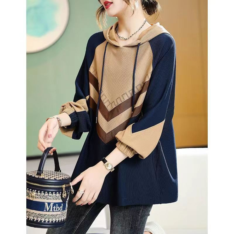 2023, primăvară, toamnă, noi, cu gât rotund, cu glugă, cu mânecă lungă, pentru femei, cu imprimare la modă, ocazional, cu șnur, pulovere toate se potrivesc