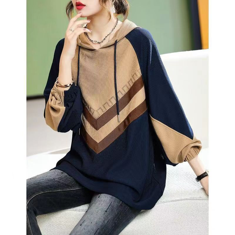 2023, primăvară, toamnă, noi, cu gât rotund, cu glugă, cu mânecă lungă, pentru femei, cu imprimare la modă, ocazional, cu șnur, pulovere toate se potrivesc