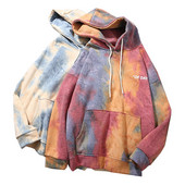 Tie Dye Női pulóverek Őszi, téli meleg pulóverek Női kapucnis felsők Divat, nyomtatott női kapucnis felsők Utcai ruházat Pulóverek