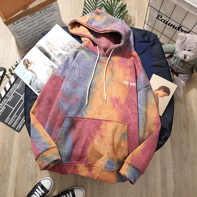 Tie Dye Női pulóverek Őszi, téli meleg pulóverek Női kapucnis felsők Divat, nyomtatott női kapucnis felsők Utcai ruházat Pulóverek