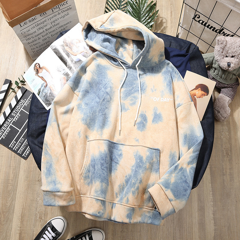 Tie Dye Női pulóverek Őszi, téli meleg pulóverek Női kapucnis felsők Divat, nyomtatott női kapucnis felsők Utcai ruházat Pulóverek