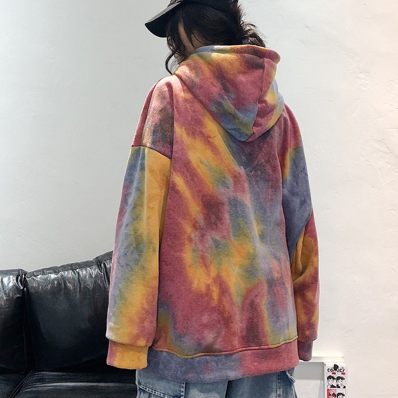 Tie Dye Női pulóverek Őszi, téli meleg pulóverek Női kapucnis felsők Divat, nyomtatott női kapucnis felsők Utcai ruházat Pulóverek