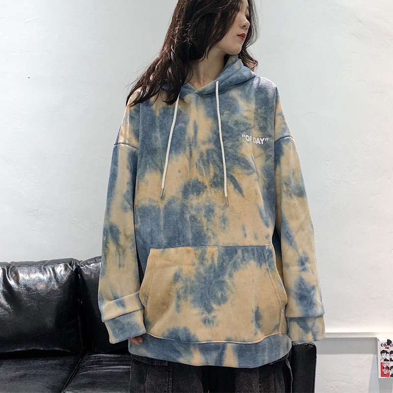 Tie Dye Női pulóverek Őszi, téli meleg pulóverek Női kapucnis felsők Divat, nyomtatott női kapucnis felsők Utcai ruházat Pulóverek