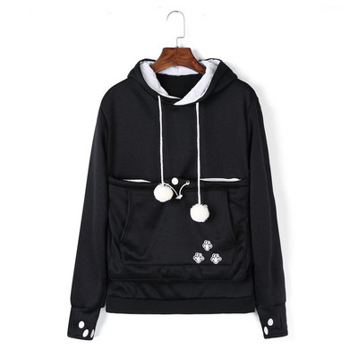 Mados mielas naminių gyvūnėlių laikiklis, gobtuvai, moteriški megztiniai, vyriški unisex kengūra šunų katės maišelis Didelis kišeninis paltas žieminiai kelnaitės