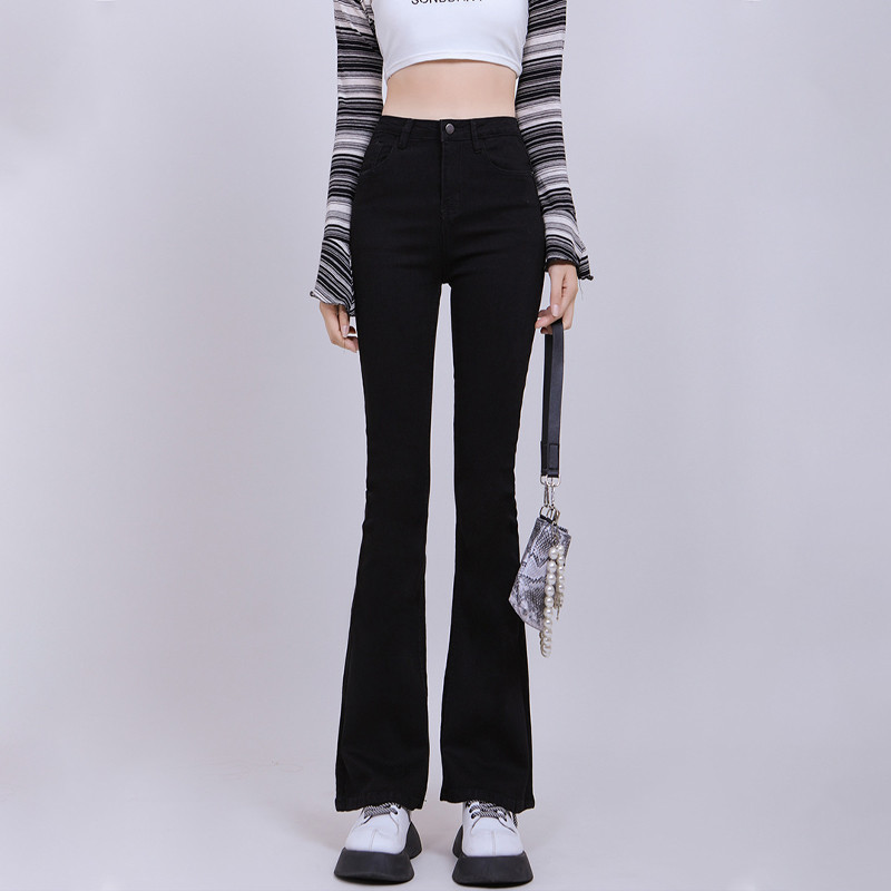 Smeđe traperice Ženske traper hlače Proljeće Jesen Modne ravne retro široke hlače visokog struka Uske korejske ulične