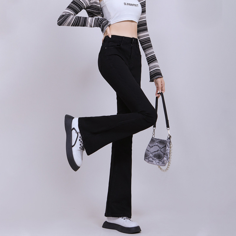 Smeđe traperice Ženske traper hlače Proljeće Jesen Modne ravne retro široke hlače visokog struka Uske korejske ulične