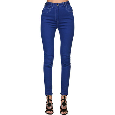 HIGH QUANLITY Newest 2023 Fashion Designer Jeans Women`s Cool Colorful Top Stitching Contrast Denim Pencil Pants