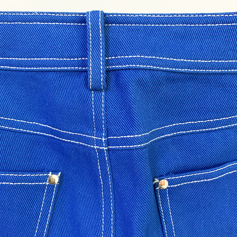 ΥΨΗΛΗ ΠΟΣΟΤΗΤΑ Το νεότερο τζιν σχεδιαστής μόδας 2023 Γυναικείο παντελόνι με μολύβι με πολύχρωμη ραφή με αντίθεση