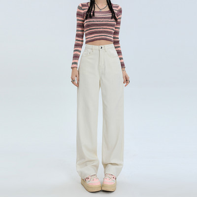 ZOENOVA Φθινοπωρινό Y2K Γυναικεία Κορεάτικα Vintage Streetwear Φαρδύ τζιν ψηλόμεσο ίσιο φαρδύ παντελόνι μόδας Νέο casual παντελόνι