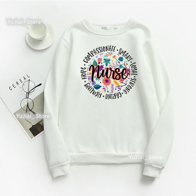 Nursing Is My Heart Nurse Επιστολή εκτύπωσης Γυναικεία φούτερ Φούτερ Harajuku Φθινοπωρινό Χειμερινό μακρυμάνικο Γυναικείο φούτερ με λαιμόκοψη