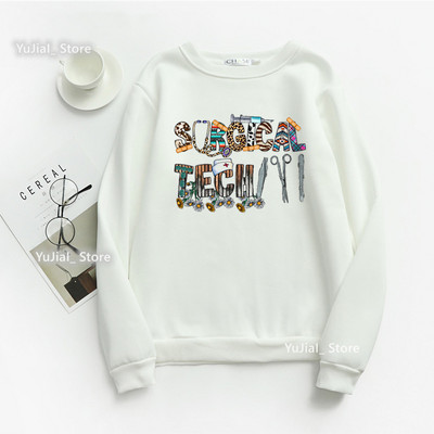 Nursing Is My Heart Nurse Επιστολή εκτύπωσης Γυναικεία φούτερ Φούτερ Harajuku Φθινοπωρινό Χειμερινό μακρυμάνικο Γυναικείο φούτερ με λαιμόκοψη