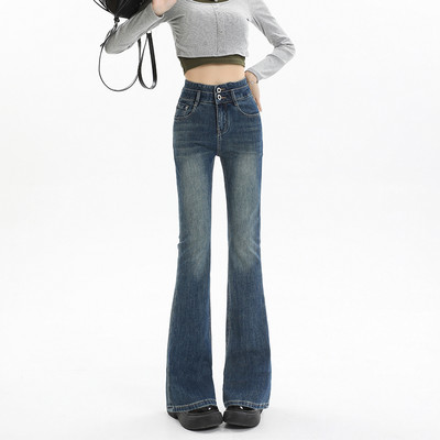 ZOENOVA Flare Jeans Γυναικεία Skinny ψηλόμεση Y2k τζιν παντελόνι Washed ρετρό σφουγγαρίστρα 2023 Φθινοπωρινή Κορεάτικη μόδα Streetwear