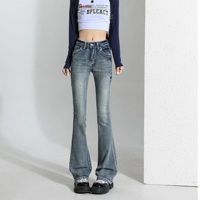 ZOENOVA Flare Jeans Γυναικεία Skinny ψηλόμεση Y2k τζιν παντελόνι Washed ρετρό σφουγγαρίστρα 2023 Φθινοπωρινή Κορεάτικη μόδα Streetwear